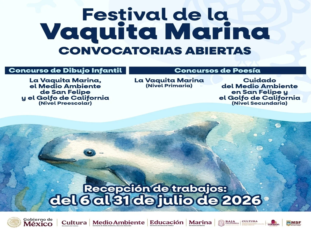 GOBIERNO DE BAJA CALIFORNIA CONVOCA A NIÑAS, NIÑOS Y JÓVENES A CREAR POR LA CONSERVACIÓN DE LA VAQUITA MARINA Y EL GOLFO DE CALIFORNIA